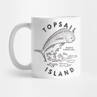 Topsail Island, NC Summertime Vacationing Mahi Mahi Big Head Fish Mug